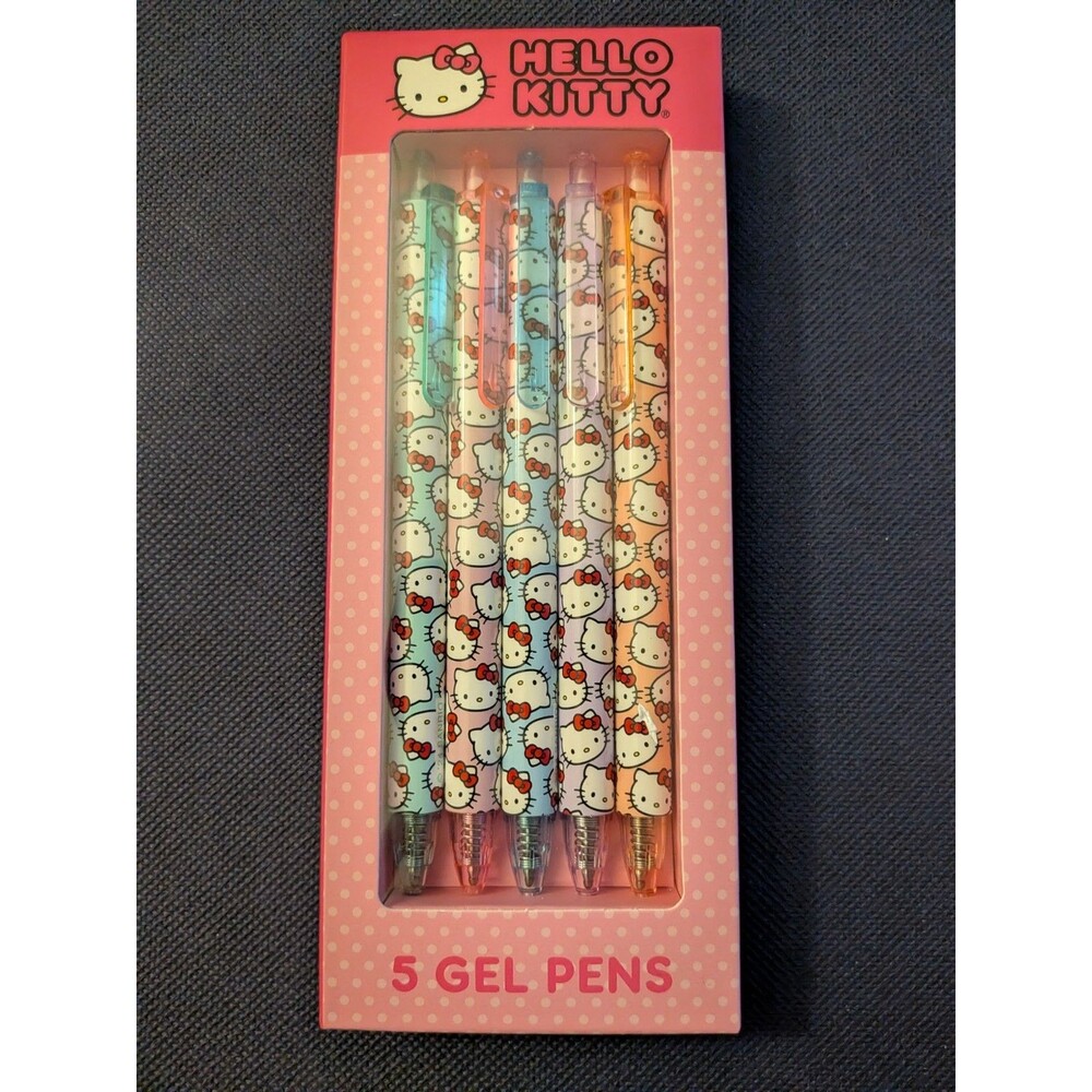 Sanrio Hello Kitty Face Multicolor Pen Set Kawaii Writing Pens